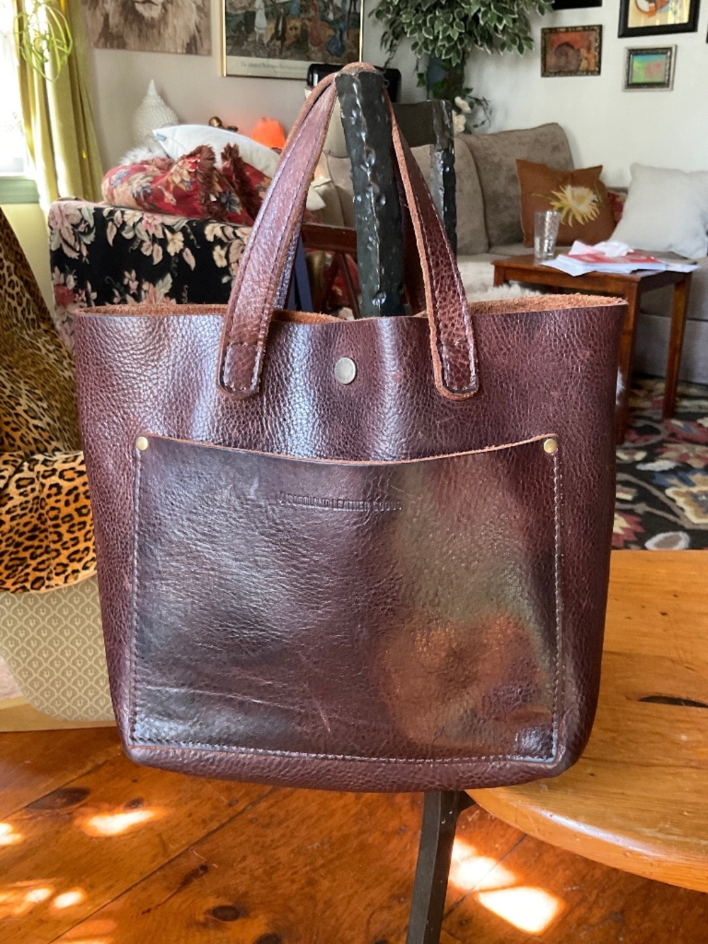 Portland leather goods MINI CROSSBODY TOTE in Nutmeg - Picture 2 of 13